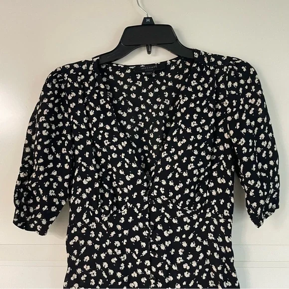 All Saints Kors scatter ditsy floral dress black 30634 - Picture 8 of 9
